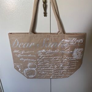 New Large Jute Tan Tote Bag